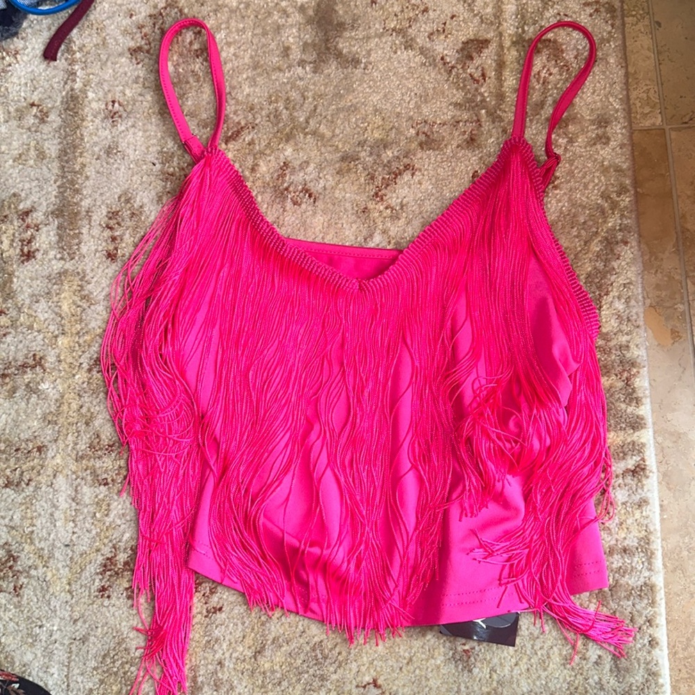 Shein fringe crop tank top